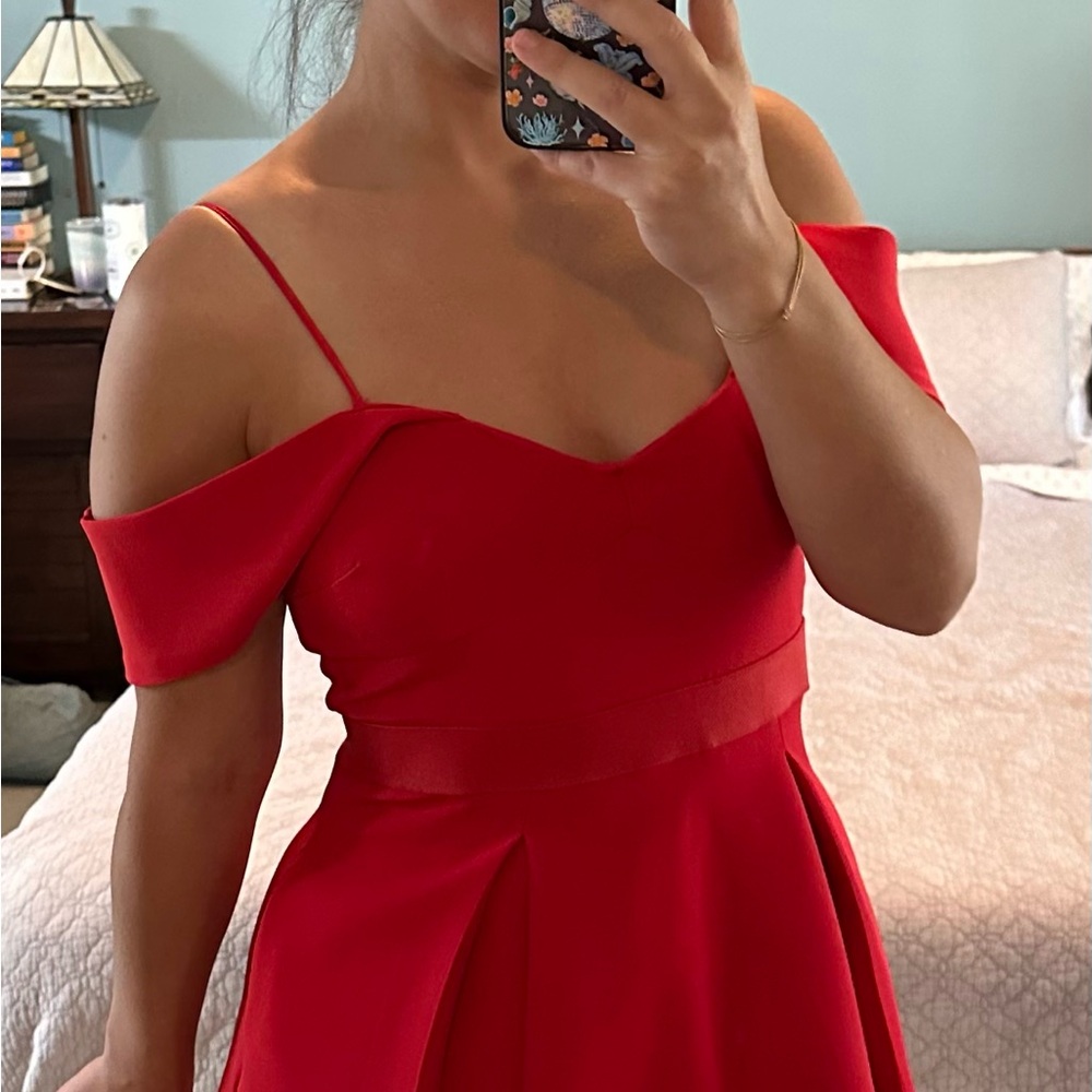 Francesca's Collections Red Strapless Dress